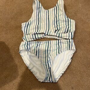 Abercrombie Kids Blue and White Striped Bikini